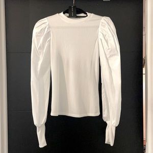 Asos NWT New Look Puff Sleeve White Blouse sz 4